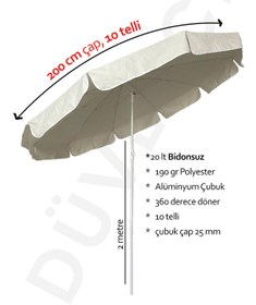 Resim Düvenci Plaj Bahçe Balkon Teras Şemsiyeleri, BİDONSUZ 