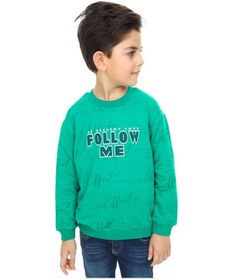 Resim Toontoy Kids Toontoy Erkek Çocuk Relax Fit Bisiklet Yaka Düşük Omuz Baskılı Sweatshirt - 2 İplik Koyu Yeşil 