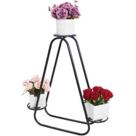 Resim Asvera - 3'lü Metal Portatif Çiçeklikleri - Çiçek Standı 0,12 L 