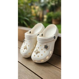 Resim Stil Shoes Kadın Cros Sabo Terlik Deniz Havuz Plaj Bahçe Terlik Burnu Kapalı Taşlı Aksesuarlı Terlik E014 