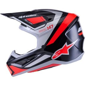 Resim Alpinestars S-m7 Rıs Off-road Kaskı Kırmızı Gümüş Sarı Gri 