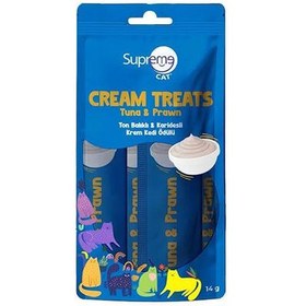 Resim Supreme Crema Ton Ve Karidesli Ek Besin ve Kedi Ödülü 4x14 Gr 