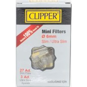 Resim Clipper Slim Filtre, Ağızlık, Sigara Filtresi - 6mm (Ultra Slim Adaptör Hediyeli) 360 Adet 