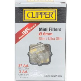 Resim Clipper Slim Filtre, Ağızlık, Sigara Filtresi - 6mm (Ultra Slim Adaptör Hediyeli) 360 Adet 