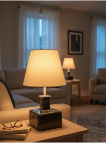 Resim Dekoratif Sürahi Formunda Seramik Abajur Abj0006 