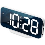 Resim Internet Hd Ayna Çalar Saat Dijital Haftanın Günü Ekranı Gece Modu Sınırsız Erteleme Masa Saati 12/24H Çift Alarm/led Saat A (Yurt Dışından) 