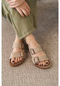 Resim Arizona Günlük Ortopedik Unisex Tokalı Terlik Bej 