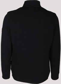Resim Erkek Lacivert Zırh Örme Hırka Fermuarlı Dik Yaka Slim Fit Ince Astarlı Mevsimlik Cardigan Ncs Jeans 4517-Lacivert 