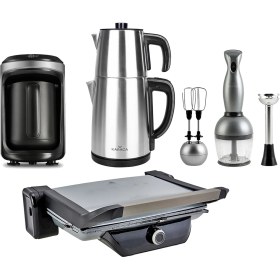 Resim Karaca 4'lü Hatır Hüp Elektrikli Çeyiz Seti Antrasit Paslanmaz Çelik ve Ergonomik Tasarım 