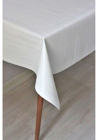 Resim Astarlı Silinebilir Pvc Muşamba Masa Örtüsü Çizgili - 78-b1 Beyaz 