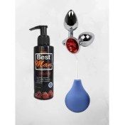 Resim Aşkın Deposu Best Man Lubricant Jel Çilekli 150 ml + Temizlik Pompası + Plug Set 