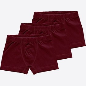 Resim Malabadi Erkek Çocuk Bordo 3 Lü Paket Pamuk Elastan Boxer 209 