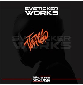 Resim Vertigo Yazılı Kask Sticker Tüm Kasklar Uyumlu Tek Yön 1 Adet Turuncu 