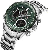 Resim Naviforce Erkek Kol Saati Dijital Analog Çelik Kordon Yeşil 832 