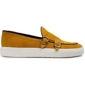 Resim Deery Hakiki Süet Sarı Çift Tokalı Erkek Sneaker-Sarı 