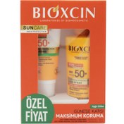 Resim Bioxcin Spf 50+ Yağlı Ciltler İçin Güneş Kremi 50 ml + Tüm Ciltler İçin Güneş Spreyi 200 ml Set 