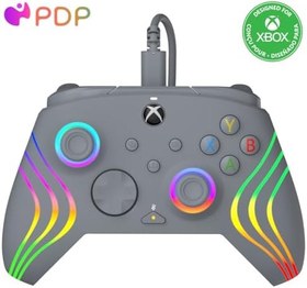 Resim PDP AFTERGLOW XBX WAVE WIRED Controller GREY Xbox Series X|S, Xbox One için, Resmi Lisanslı 