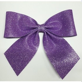 Resim Lila Renk Simli Eva Büyük Fiyonk 24 X 22 Cm 