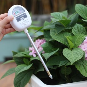 Resim [Güvenilir] Bitkiler için 4'ü 1 Arada Toprak Test Cihazı - PH, Işık, Nem & Besin Detektörü - Pilsiz, Dayanıklı Bahçe Aleti İç ve Dış Mekan Kullanımı İçin 