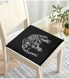 Resim RealHomes Retro Mandala Fil Desenli Özel Tasarım Fermuarlı Sandalye Minderi 