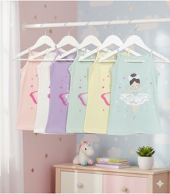 Resim Şenay KIZ ÇOCUK İP ASKILI ATLET BASKILI 6 lı EKONOMİK PAKET 