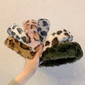 Resim Şenlikli Vintage Leopar Desenli Sahte Kürk Başlık - Tek Parça - Polyester Malzeme - Her Gün Giyim İçin Uygundur 