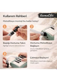 Resim Melodika Yedek Hortum Ve Başlık Seti 32 & 37 Tuş Uyumlu Esnek Spiral Hortum Beyaz 