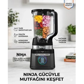 Resim Ninja Detect Power Blendsense 1200W Akıllı Ekranlı Çok Işlevli Mutfak Robotu ve Sürahi Blender - Siyah 