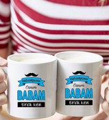 Resim Procity Canım Babam Ikili Beyaz Porselen Kupa Bardak 