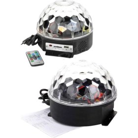 Resim Teknodayım Küre Disko Topu Müzik Çalar Renkli Lazer Işıklı Bluetooth Disko Parti Işığı Kumandalı 