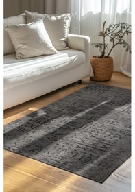 Resim Venüs Yumuşak Pamuk Dokuma Kilim Kaymaz Tabanlı Antrasit Iskandinav Halı Salon Ve Mutfak Halısı Antrasit 