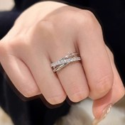 Resim Şık Minimalist Üç Halka Yığını - Parlayan Detaylar, Paslanmaz Çelik, Günlük Kullanım veya Hediye İçin Mükemmel, Sevgililer Günü Aksesuarı, Günlük Kullanım Halkaları|Şık Halka Tasarımı|Dayanıklı Halkalar 