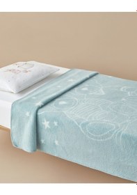 Resim English Home Glowing Bears Pamuklu Bebe Battaniye 100x120 Cm Seledon Seledon Çok Renkli 