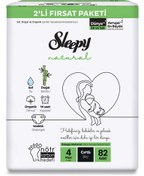 Resim Nessiworld Natural Bebek Bezi 2'Li Fırsat Paketi 4 Beden 82 Adet 