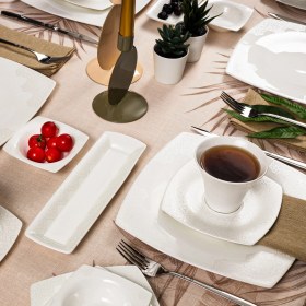 Resim Karaca Fine Pearl Valentina 26 Parça 6 Kişilik Desenli Kare İnci Kahvaltı/Servis Takımı 
