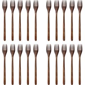 Resim Vigortrading 20 Adet Çevre Dostu Japon Salata Yemek Çatalı Sofra Yemek Takımı Çocuklar Için Yetişkin (20 Adet Hiçbir Halat Ahşap Çatal) (Yurt Dışından) 