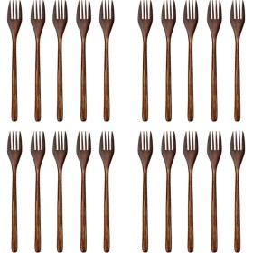 Resim Vigortrading 20 Adet Çevre Dostu Japon Salata Yemek Çatalı Sofra Yemek Takımı Çocuklar Için Yetişkin (20 Adet Hiçbir Halat Ahşap Çatal) (Yurt Dışından) 