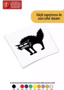 Resim Genel Markalar Irkilmiş Kedi Sticker Oto Motor Laptop Duvar Folyo Sticker 15x15 Cm 
