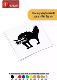Resim Genel Markalar Irkilmiş Kedi Sticker Oto Motor Laptop Duvar Folyo Sticker 15x15 Cm 