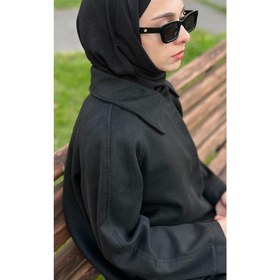 Resim Siyah Yün Kaşe Kaban - 1 