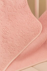 Resim eradkids Organik Pamuk Kabartmalı Pembe Peluş Bebek Battaniyesi 