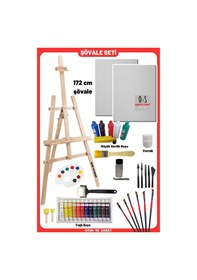 Resim Lüks Resim Başlangıç Seti 3-şövale Şövalye , Tuval Tual Seti , Ressam Akrilik Yağlı Boya Seti 
