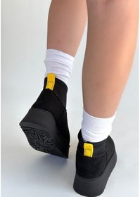 Resim Cuen Siyah Süet Bot Göründüğü Gibi 