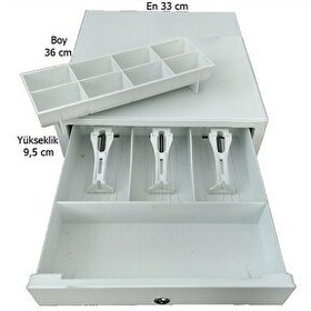 Resim Saypos VR330 Dokunmatik (Basmalı) Elle Açılır Manuel Yazarkasa Para Çekmecesi Orta Boy 33x36x9.5 CM 