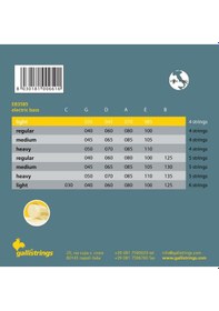 Resim Galli Eb3585 Nickel Round 4 Tel Light Bas Gitar Tel Seti 