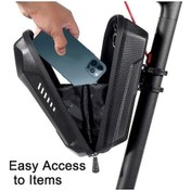 Resim Mufunye Yetişkin Elektrikli Kaykay/ikili Tekerlekli Bisiklet Çantası - 8 İnç Su Geçirmez Ön Asılı 2l Depolama Çantası Siyah Siyah 