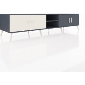 Resim Kronos Tv Ünitesi 2 Raflı Tek Çekmeceli 2 Kapaklı 220x59x51 Antrasit-antrasit/aytaşı Antrasıt/aytası - Antrasıt 