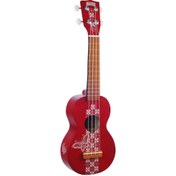 Resim Mahalo Kahiko Batik Soprano Ukulele (Kırmızı) 