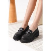 Resim Terry Cilt Siyah Kadın Loafer 