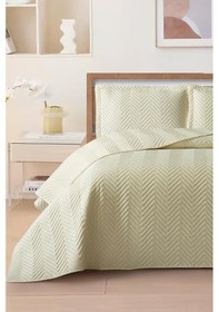 Resim Malta Çift Kişilik Lüks Kadife 240x260 Cm Yatak Örtüsü Krem Krem 